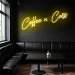 neon sign coffee n cars text pink wall decor 1
