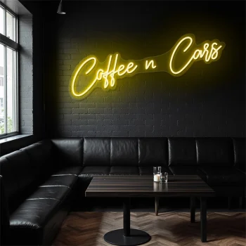 neon sign coffee n cars text pink wall decor 2