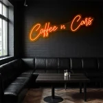 neon sign coffee n cars text pink wall decor 1
