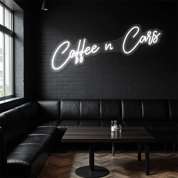 neon sign coffee n cars text pink wall decor 4