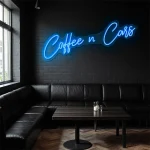 neon sign coffee n cars text pink wall decor 1