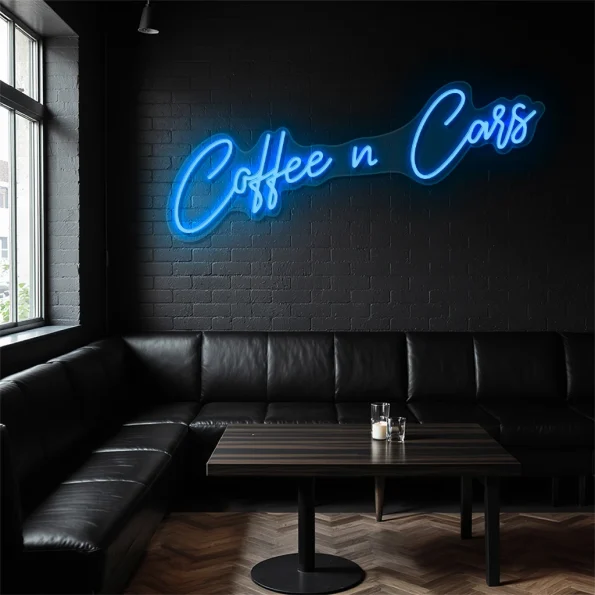 neon sign coffee n cars text pink wall decor 5