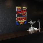 neon sign coffee roasted fresh daily with cup icon bar decor 1