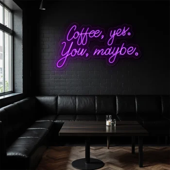neon sign coffee yes you maybe text caf wall decor 1
