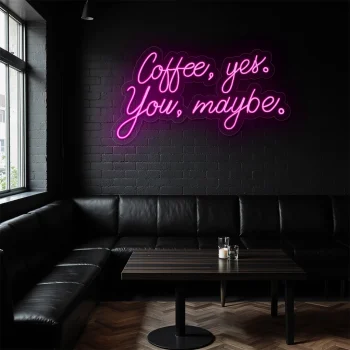 neon sign coffee yes you maybe text caf wall decor 2