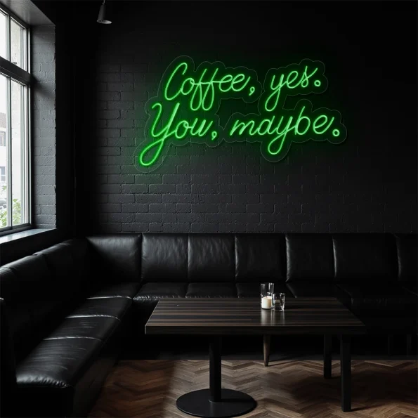 neon sign coffee yes you maybe text caf wall decor 4