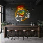 neon sign cool chicken thumbs up fast food decor 1