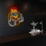 neon sign cool chicken thumbs up fast food decor 1