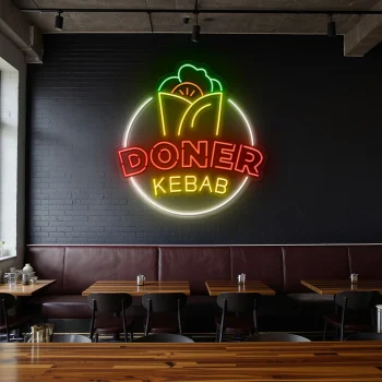 neon sign doner kebab mexican food restaurant decor 1
