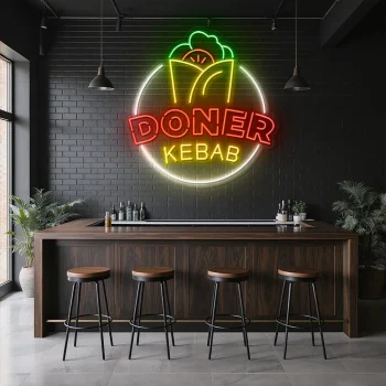neon sign doner kebab mexican food restaurant decor 2