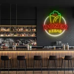 neon sign doner kebab mexican food restaurant decor 1