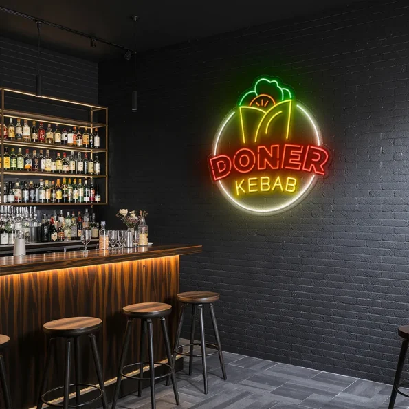 neon sign doner kebab mexican food restaurant decor 4