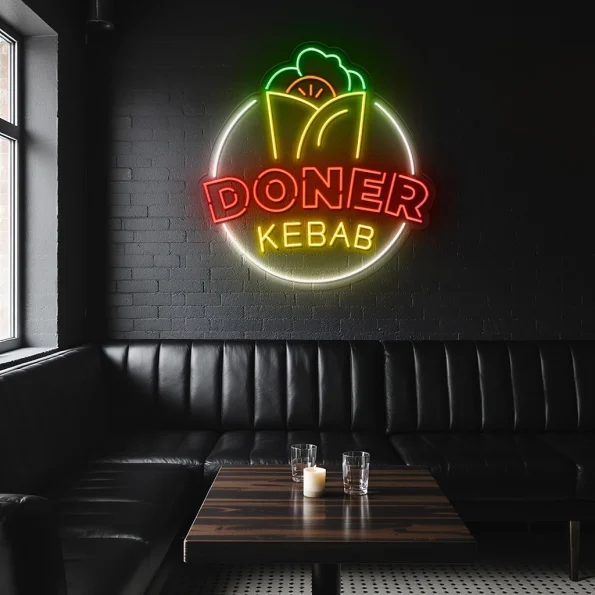 neon sign doner kebab mexican food restaurant decor 5