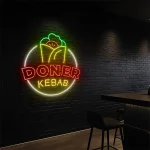 neon sign doner kebab mexican food restaurant decor 1