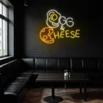 neon sign egg and cheese fast food wall decor 1