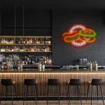neon sign hamburgers & hotdogs fast food restaurant decor 1