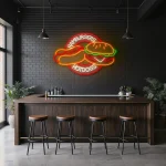 neon sign hamburgers & hotdogs fast food restaurant decor 1