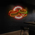 neon sign hamburgers & hotdogs fast food restaurant decor 1