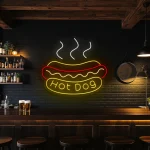 neon sign hot dog fast food bar decor 1