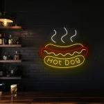 neon sign hot dog fast food bar decor 1