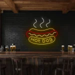 neon sign hot dog fast food bar decor 1