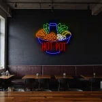 neon sign hot pot bowl fast food restaurant decor 1