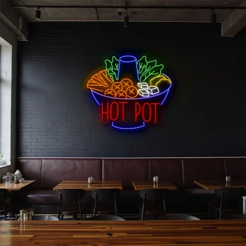 neon sign hot pot bowl fast food restaurant decor 1
