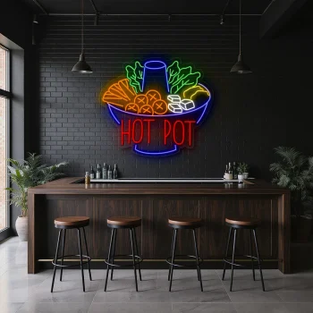neon sign hot pot bowl fast food restaurant decor 2