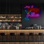 neon sign how to open a bar with cocktail glass bar decor 1