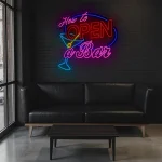 neon sign how to open a bar with cocktail glass bar decor 1