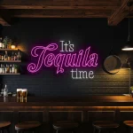neon sign it s tequila time text bar decor 1