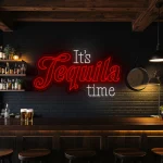 neon sign it s tequila time text bar decor 1