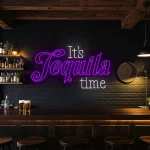 neon sign it s tequila time text bar decor 1