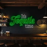 neon sign it s tequila time text bar decor 1