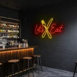 neon sign let s eat fork and knife fast food decor 1