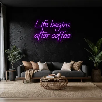 neon sign life begins after coffee text coffee shop decor 1
