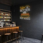 neon sign life is better with hot dogs fast food decor 1
