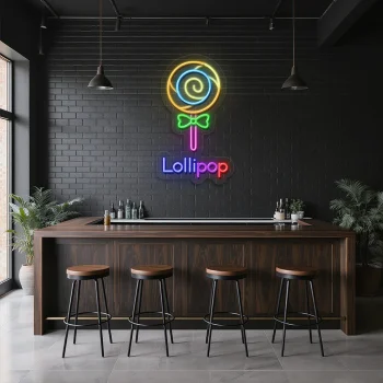 neon sign lollipop candy icon fast food decor 1