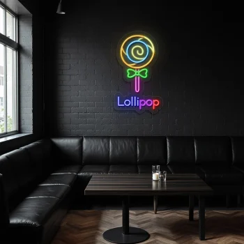 neon sign lollipop candy icon fast food decor 2