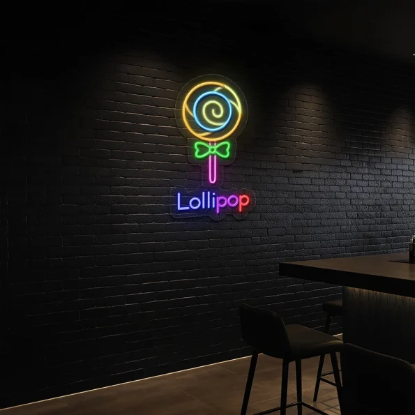 neon sign lollipop candy icon fast food decor 5