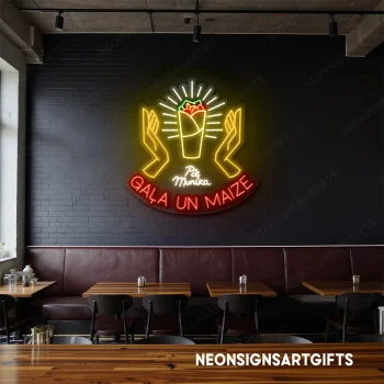 neon sign mexican food burrito icon restaurant wall decor 1