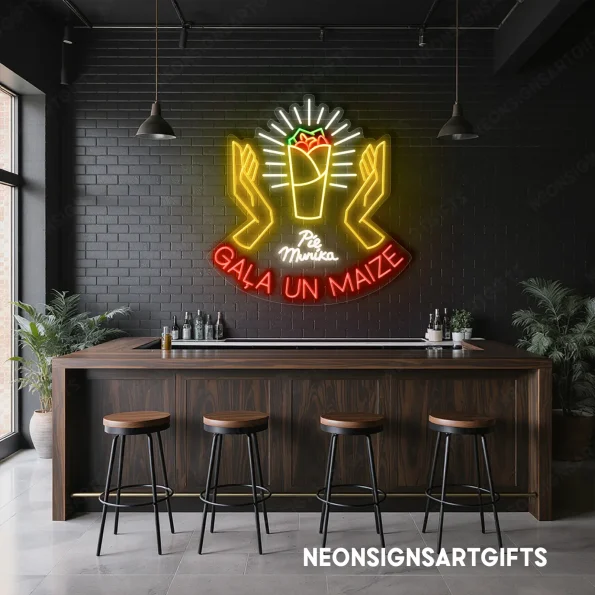 neon sign mexican food burrito icon restaurant wall decor 2