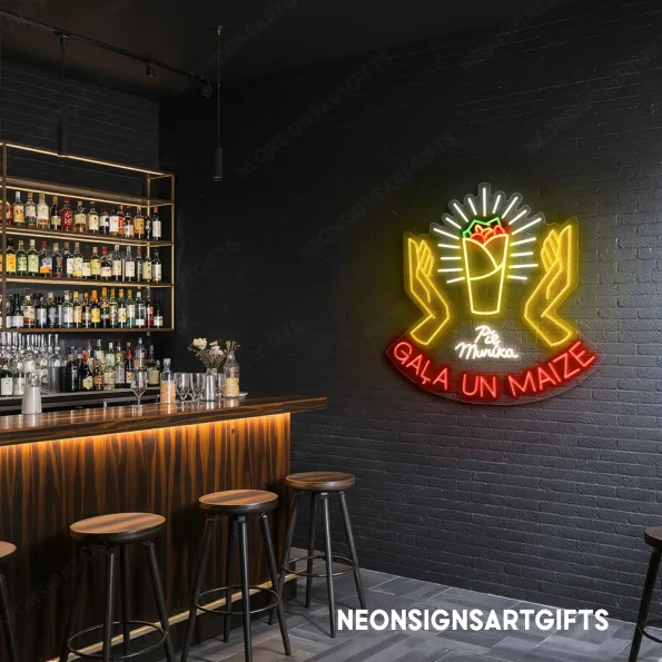 neon sign mexican food burrito icon restaurant wall decor 4