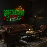 neon sign mexican food fiesta with sombrero and chili decor 1