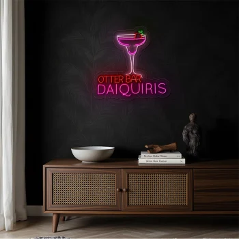 neon sign otter bar daiquiris cocktail glass bar decor 2