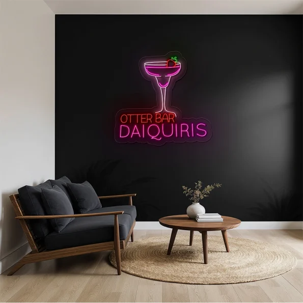 neon sign otter bar daiquiris cocktail glass bar decor 5