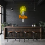 neon sign pasta fork design fast food restaurant decor 1