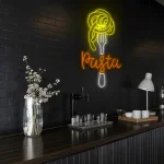 neon sign pasta fork design fast food restaurant decor 1