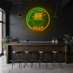 neon sign pho vietnamese cuisine bowl with chopsticks restaurant 1