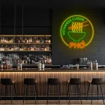 neon sign pho vietnamese cuisine bowl with chopsticks restaurant 1
